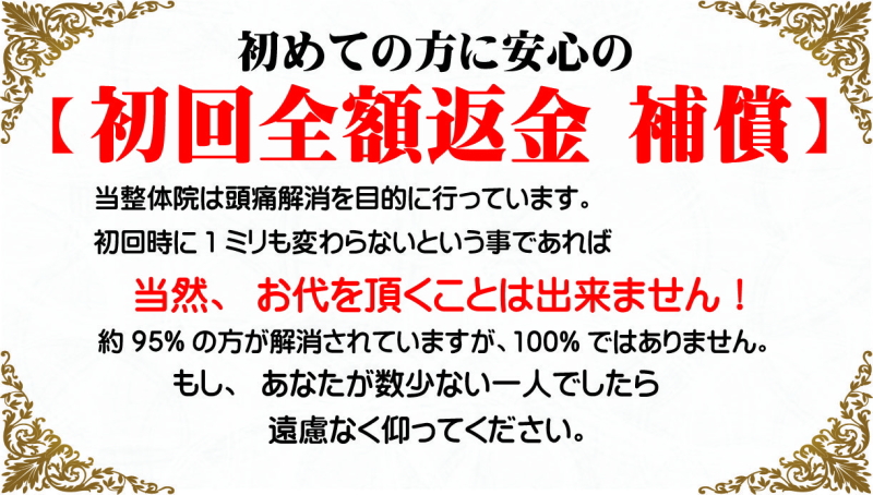頭痛の返金保証